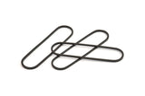 Black Oval Charm, 12 Oxidized Black Brass Oval Rings, Connectors (50x13x1mm) D1288 S604