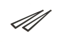 Black Triangle Charm, 10 Oxidized Black Brass Triangle Charms With 1 Hole, Earrings, Findings (50x11x0.80mm) D1254 S1082