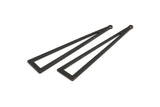 Black Triangle Charm, 10 Oxidized Black Brass Triangle Charms With 1 Hole, Earrings, Findings (50x11x0.80mm) D1254 S1082