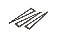 Black Triangle Charm, 10 Oxidized Black Brass Triangle Charms With 1 Hole, Earrings, Findings (50x11x0.80mm) D1254 S1082