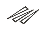 Black Triangle Charm, 10 Oxidized Black Brass Triangle Charms With 1 Hole, Earrings, Findings (50x11x0.80mm) D1254 S1082