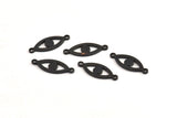 Black Eye Charm, 25 Oxidized Black Brass Eye Connectors With 2 Loops, Pendants, Earrings (18x7x1mm) D1143 S1079