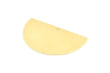 Brass Semi Circle, 4 Raw Brass Half Moon Blanks With 1 Hole, Pendants, Findings (50x30x0.80mm) A1246