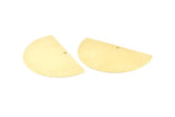 Brass Semi Circle, 4 Raw Brass Half Moon Blanks With 1 Hole, Pendants, Findings (50x30x0.80mm) A1246