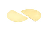Brass Semi Circle, 4 Raw Brass Half Moon Blanks With 1 Hole, Pendants, Findings (50x30x0.80mm) A1246