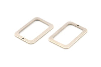 Gümüş Dikdörtgen Charm, 1 Delikli Küpeli 6 Antik Gümüş Kaplamalı Pirinç Dikdörtgen Charm, Bulgular (30x21x1mm) D1157 H1041