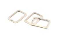 Gümüş Dikdörtgen Charm, 1 Delikli Küpeli 6 Antik Gümüş Kaplamalı Pirinç Dikdörtgen Charm, Bulgular (30x21x1mm) D1157 H1041