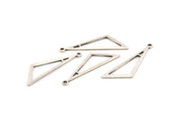 Gümüş Üçgen Charm, 1 Döngülü 24 Antik Gümüş Kaplama Pirinç Üçgen Charm, Charmlar, Küpeler (32x10x1mm) D1098 H1035