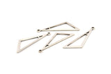 Gümüş Üçgen Charm, 1 Döngülü 24 Antik Gümüş Kaplama Pirinç Üçgen Charm, Charmlar, Küpeler (32x10x1mm) D1098 H1035