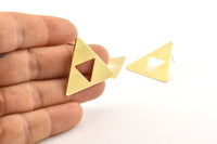 Brass Triangle Earring, 6 Raw Brass Zelda Stud Earrings (27x1mm) D1024 A1321