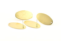Brass Oval Earring 6 Raw Brass Oval Stud Earrings With 1 Hole (30x15x0.80mm) D0580 A1330