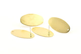 Brass Oval Earring 6 Raw Brass Oval Stud Earrings With 1 Hole (30x15x0.80mm) D0580 A1330