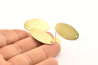 Brass Oval Earring 6 Raw Brass Oval Stud Earrings With 1 Hole (30x15x0.80mm) D0580 A1330