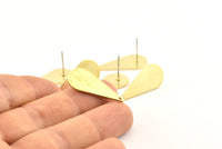 Brass Drop Earring, 8 Raw Brass Drop Stud Earrings With 1 Hole (27x12x1mm) D0820 A1327