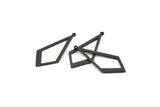 Black Diamond Charm, 12 Oxidized Black Brass Rhombus Charms With 1 Loop, Earrings, Findings (31x14x0.80mm) D1138 S1047