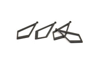 Black Diamond Charm, 12 Oxidized Black Brass Rhombus Charms With 1 Loop, Earrings, Findings (31x14x0.80mm) D1138 S1047