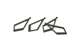 Black Diamond Charm, 12 Oxidized Black Brass Rhombus Charms With 1 Loop, Earrings, Findings (31x14x0.80mm) D1138 S1047