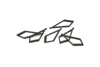 Black Diamond Charm, 12 Oxidized Black Brass Rhombus Charms With 1 Loop, Earrings, Findings (31x14x0.80mm) D1138 S1047