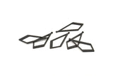 Black Diamond Charm, 12 Oxidized Black Brass Rhombus Charms With 1 Loop, Earrings, Findings (31x14x0.80mm) D1138 S1047