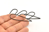 Black Drop Charm, 10 Oxidized Black Brass Drop Connectors, Findings (52x15x1mm) D1282 S663