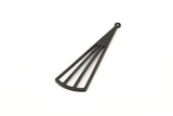 Siyah Üçgen Tılsım, 1 Delikli 12 Oksitlenmiş Siyah Pirinç Üçgen Tılsım, Kolye Uçları, Bulgular (39x12x0,80 mm) D1173 S1087