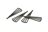 Siyah Üçgen Tılsım, 1 Delikli 12 Oksitlenmiş Siyah Pirinç Üçgen Tılsım, Kolye Uçları, Bulgular (39x12x0,80 mm) D1173 S1087