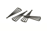 Siyah Üçgen Tılsım, 1 Delikli 12 Oksitlenmiş Siyah Pirinç Üçgen Tılsım, Kolye Uçları, Bulgular (39x12x0,80 mm) D1173 S1087