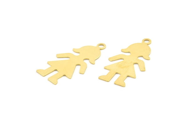 Pirinç Kadın Tılsımı, 1 Halkalı 50 Ham Pirinç Kadın Tılsımı, Kolye Uçları, Küpeler, Bulgular (24x13x0,50 mm) A1264