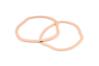 Rose Gold Circle Charm, 4 Textured Rose Gold Plated Brass Circle Charms Without Hole, Earrings, Findings (38x35x0.60mm) D1116 Q0937