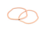 Rose Gold Circle Charm, 4 Textured Rose Gold Plated Brass Circle Charms Without Hole, Earrings, Findings (38x35x0.60mm) D1116 Q0937