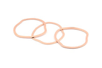 Rose Gold Circle Charm, 4 Textured Rose Gold Plated Brass Circle Charms Without Hole, Earrings, Findings (38x35x0.60mm) D1116 Q0937