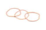 Rose Gold Circle Charm, 4 Textured Rose Gold Plated Brass Circle Charms Without Hole, Earrings, Findings (38x35x0.60mm) D1116 Q0937