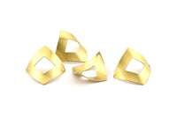 Brass Diamond Charm, 24 Raw Brass Rhombus Charms With 1 Hole, Findings (24x23x0.50mm) D0301