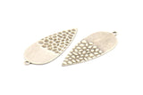 Silver Drop Charm, 6 Antique Silver Plated Brass Carrot Pendants With 1 Loop, Earrings, Findings (43x19x0.70mm) D1099 H1112