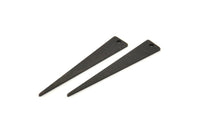 Black Triangle Charm, 12 Textured Oxidized Black Brass Triangle Charms With 1 Hole, Earrings, Findings (37x6x1mm) D1113 S1095