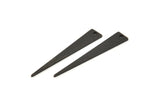 Black Triangle Charm, 12 Textured Oxidized Black Brass Triangle Charms With 1 Hole, Earrings, Findings (37x6x1mm) D1113 S1095