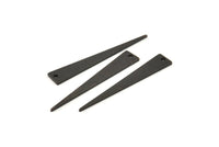 Black Triangle Charm, 12 Textured Oxidized Black Brass Triangle Charms With 1 Hole, Earrings, Findings (37x6x1mm) D1113 S1095