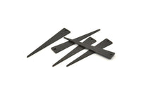 Black Triangle Charm, 12 Textured Oxidized Black Brass Triangle Charms With 1 Hole, Earrings, Findings (37x6x1mm) D1113 S1095
