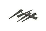 Black Triangle Charm, 12 Textured Oxidized Black Brass Triangle Charms With 1 Hole, Earrings, Findings (37x6x1mm) D1113 S1095