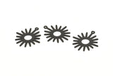 Black Sunny Charm, 24 Oxidized Black Brass Sunny Charms With 1 Loop (22x24mm) A0782 S1094