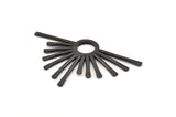 Black Sun Pendant, 2 Oxidized Black Brass Hammered Sunny Pendants (51x31x1.8mm) BS 1940 S1054