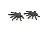 Sun Ethnic Pendant, 6 Oxidized Black Brass Sun Ethnic Pendants With 1 Loop, Findings, Charms (21x17x1.50mm) E479 S1053