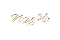 Silver Irregular Charm, 12 Antique Silver Plated Brass Irregular Connectors With 2 Holes, Findings (18x0.80mm) D1031 H1126