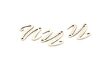 Silver Irregular Charm, 12 Antique Silver Plated Brass Irregular Connectors With 2 Holes, Findings (18x0.80mm) D1031 H1126