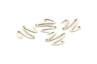 Silver Irregular Charm, 12 Antique Silver Plated Brass Irregular Connectors With 2 Holes, Findings (18x0.80mm) D1031 H1126