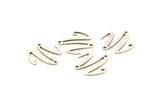 Silver Irregular Charm, 12 Antique Silver Plated Brass Irregular Connectors With 2 Holes, Findings (18x0.80mm) D1031 H1126