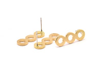 Brass Circle Earring, 8 Raw Brass Round Stud Earrings (24x8x1.5mm) D1070 A1276