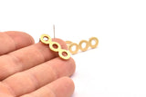 Brass Circle Earring, 8 Raw Brass Round Stud Earrings (24x8x1.5mm) D1070 A1276