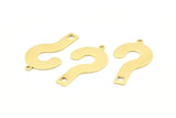 Brass Question Mark Charm, 12 Raw Brass Question Mark Charms With 1 Loop  Earrings, Findings (34x19x1mm) A1294