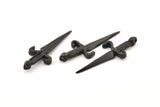 Black Knight&#39;s Sword Pendant, 2 Oxidized Black Brass Sword Pendants (50x19mm) N0225 S1061
